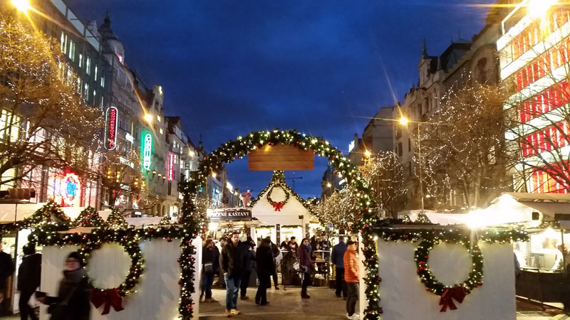 Prague wenceslas广场 Christmas市场