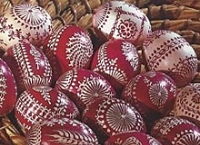 Czech手装饰Easter鸡蛋